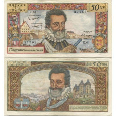 50 Nouveaux Francs Henri IV - 6/07/1961 - F.58.06 - Alph 61 - TTB