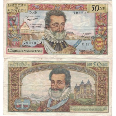 50 Nouveaux Francs Henri IV - 7/04/1960 - F.58.04 - Alph 49 - TB