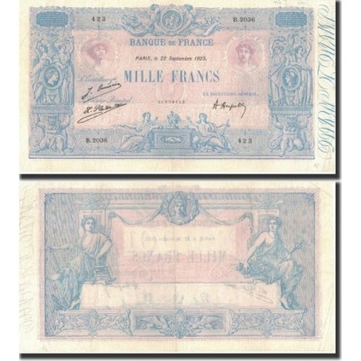 1000 Francs Bleu et Rose - 22/09/1825 - F.36.41 - Alph 2036 - TTB