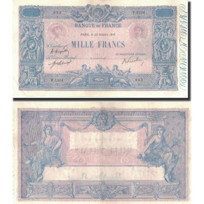 1000 Francs Bleu et Rose - 23/10/1919 - F.36.34 - Alph 1334 - TTB