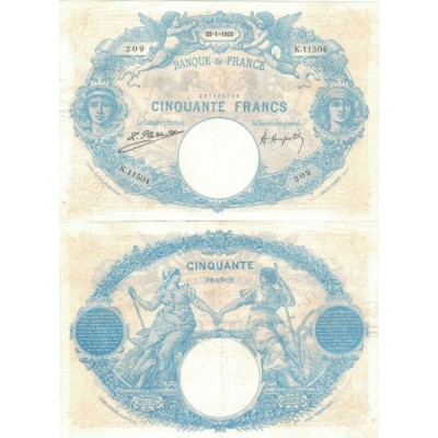 50 Francs Bleu et Rose - 22/01/1925 - F.14.38 - Alph 11504 - TTB