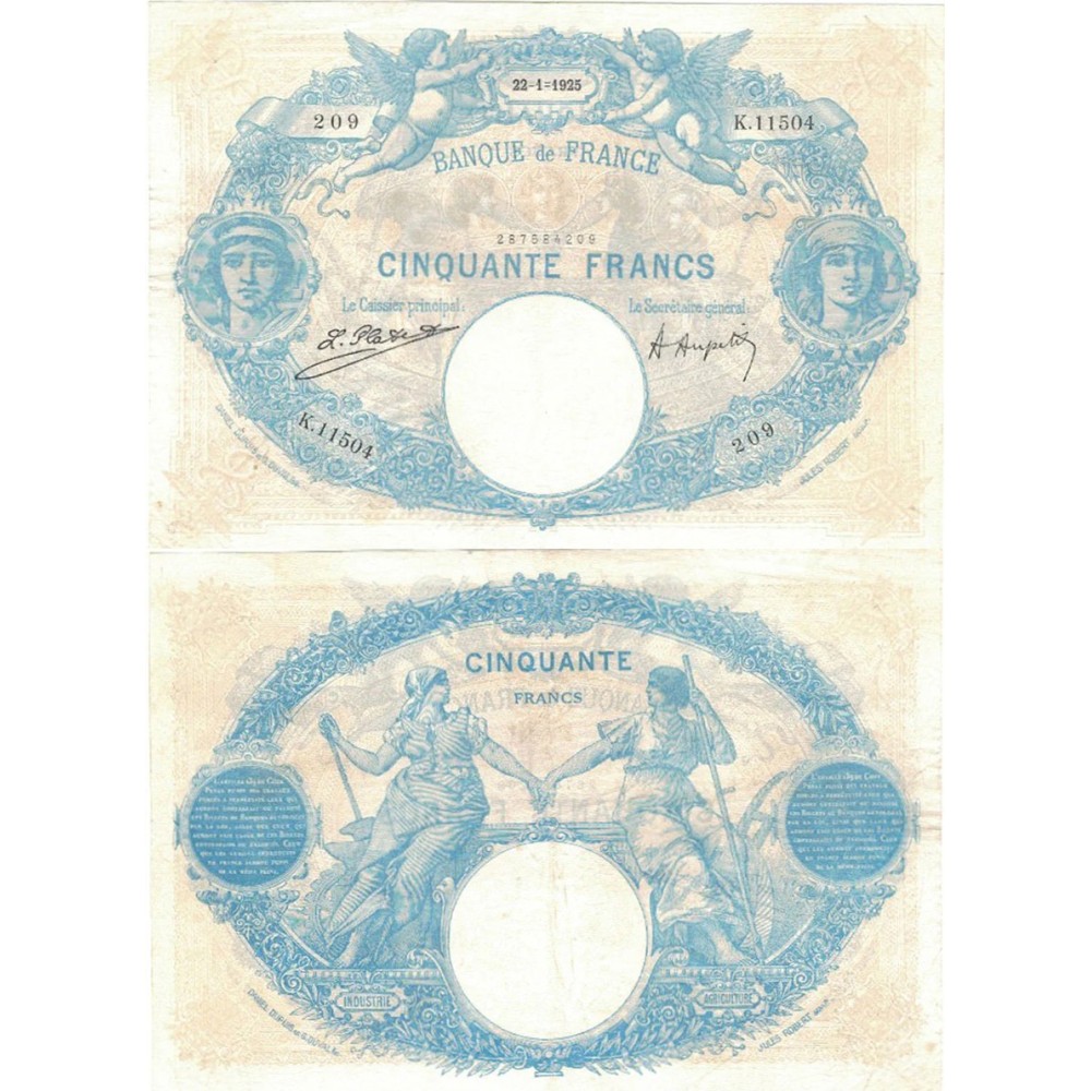 50 Francs Bleu et Rose - 22/01/1925 - F.14.38 - Alph 11504 - TTB