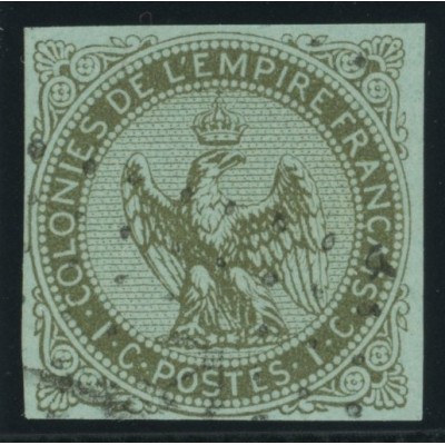 Aigle impériale YT 1 - 1 c. olive s. azure - Oblitere cote 35 euro