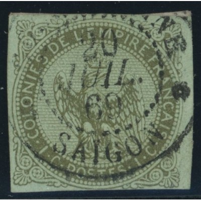 Aigle impériale YT 1 - 1 c. olive s. azure - Oblitere cote 35 euro