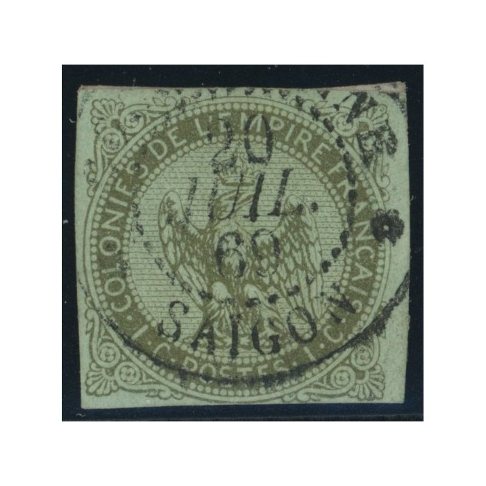 Aigle impériale YT 1 - 1 c. olive s. azure - Oblitere cote 35 euro
