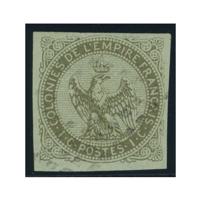 Aigle impériale YT 1 - 1 c. olive s. azure - Oblitere cote 35 euro