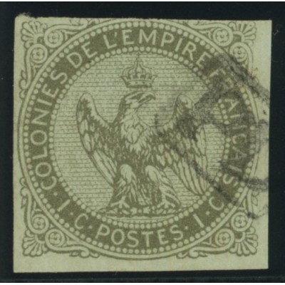 Aigle impériale YT 1 - 1 c. olive s. azure - Oblitere cote 35 euro