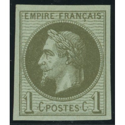 Napoléon III YT 7 - 1 c. vert-olive - Neuf x cote 105 euro