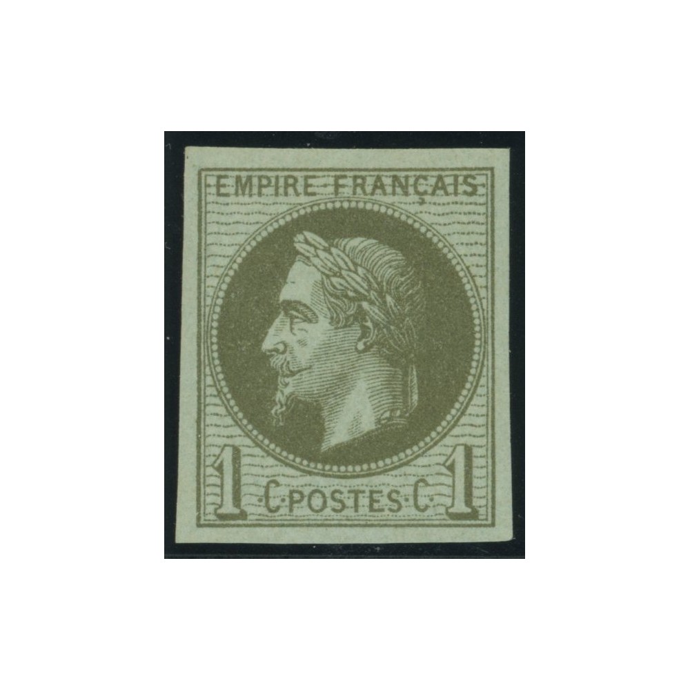 Napoléon III YT 7 - 1 c. vert-olive - Neuf x cote 105 euro