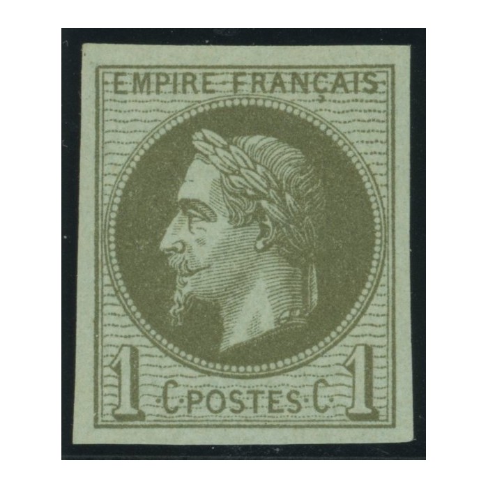 Napoléon III YT 7 - 1 c. vert-olive - Neuf x cote 105 euro