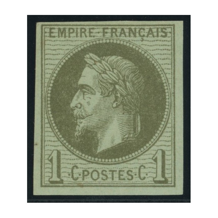 Napoléon III YT 7 - 1 c. vert-olive - Neuf x cote 105 euro