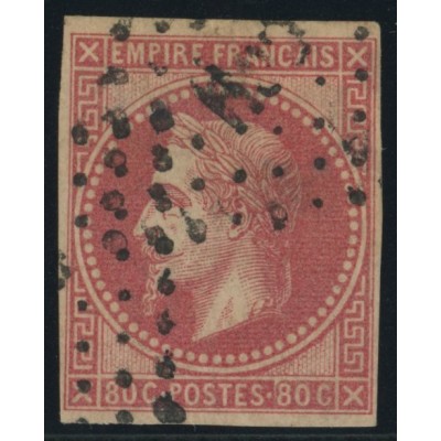 Napoléon III YT 10 - 80 c. rose - Oblitere cote 150 euro