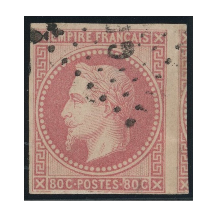 Napoléon III YT 10 - 80 c. rose - Oblitere cote 150 euro