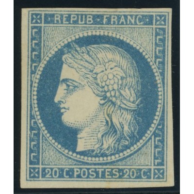Céres YT 12 - 20 c. bleu - Neuf x cote 700 euro