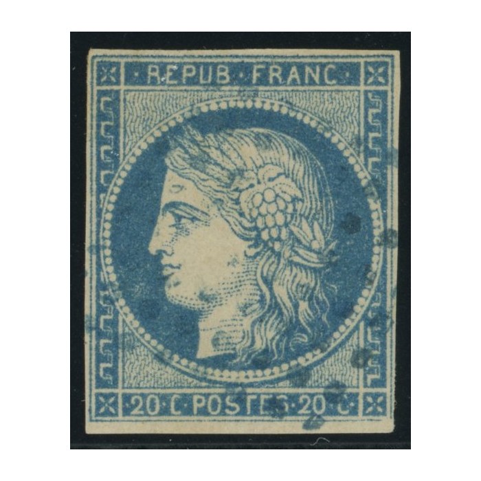 Céres YT 12 - 20 c. bleu - Oblitere cote 160 euro