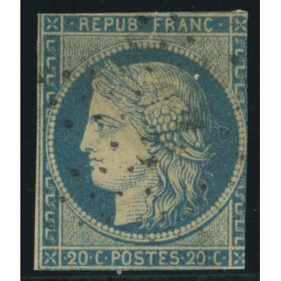 Céres YT 12 - 20 c. bleu - Oblitere cote 160 euro