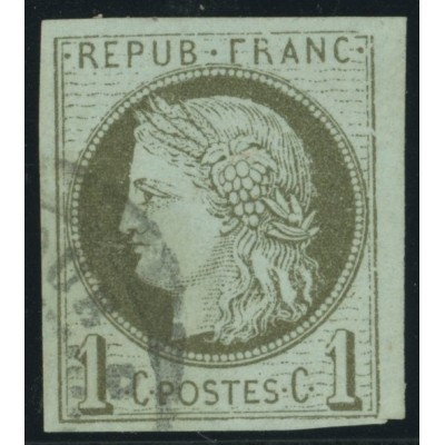 Céres YT 14 - 1 c. vert-olive - Oblitere cote 18 euro