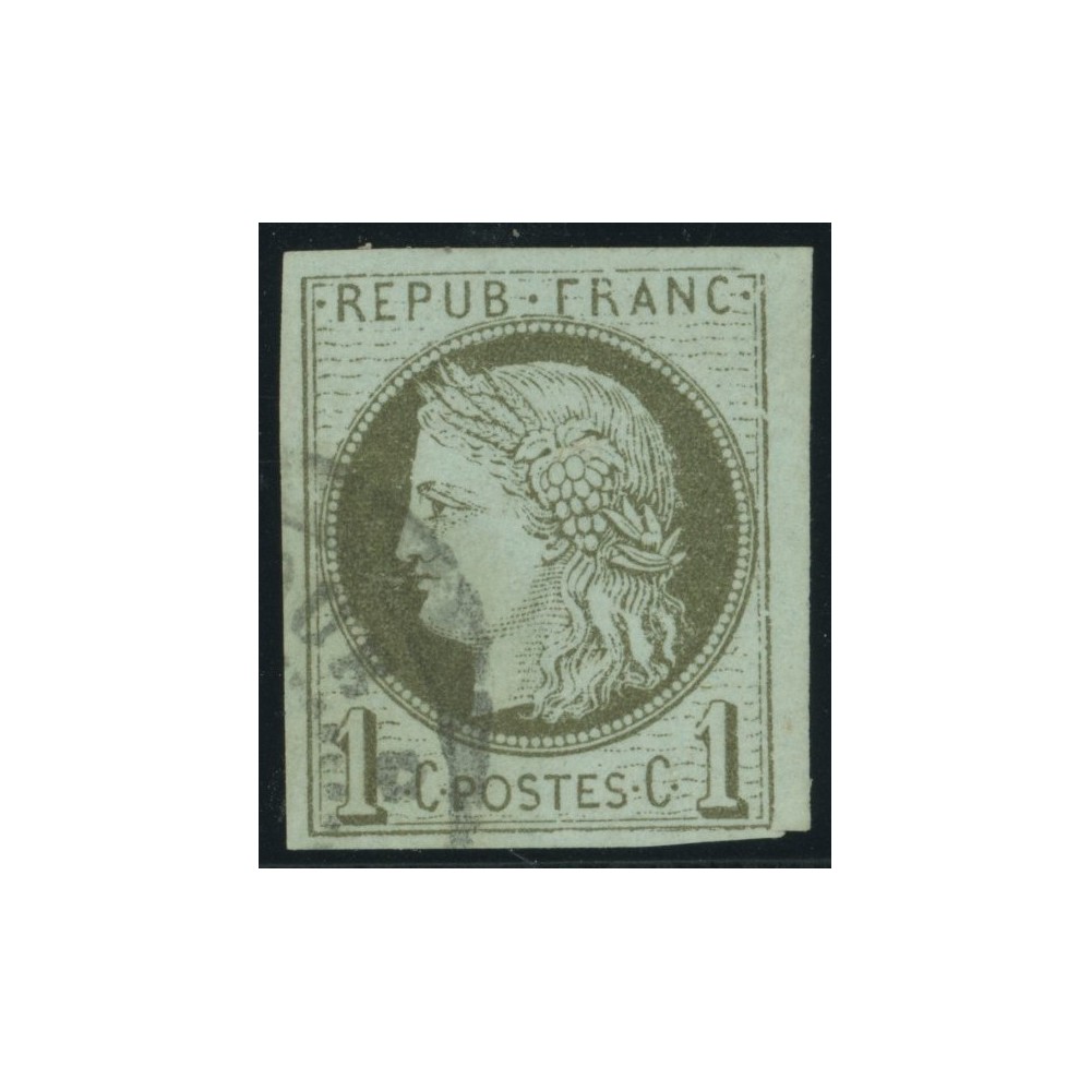 Céres YT 14 - 1 c. vert-olive - Oblitere cote 18 euro