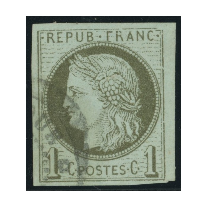Céres YT 14 - 1 c. vert-olive - Oblitere cote 18 euro
