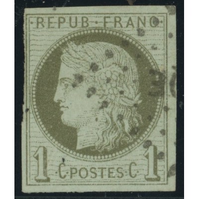 Céres YT 14 - 1 c. vert-olive - Oblitere cote 18 euro