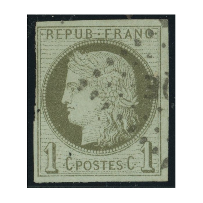 Céres YT 14 - 1 c. vert-olive - Oblitere cote 18 euro