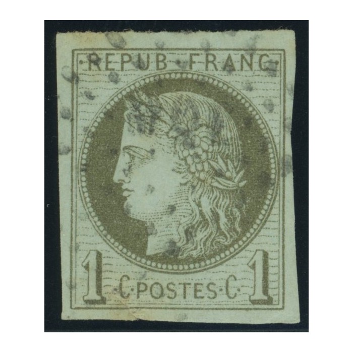 Céres YT 14 - 1 c. vert-olive - Oblitere cote 18 euro