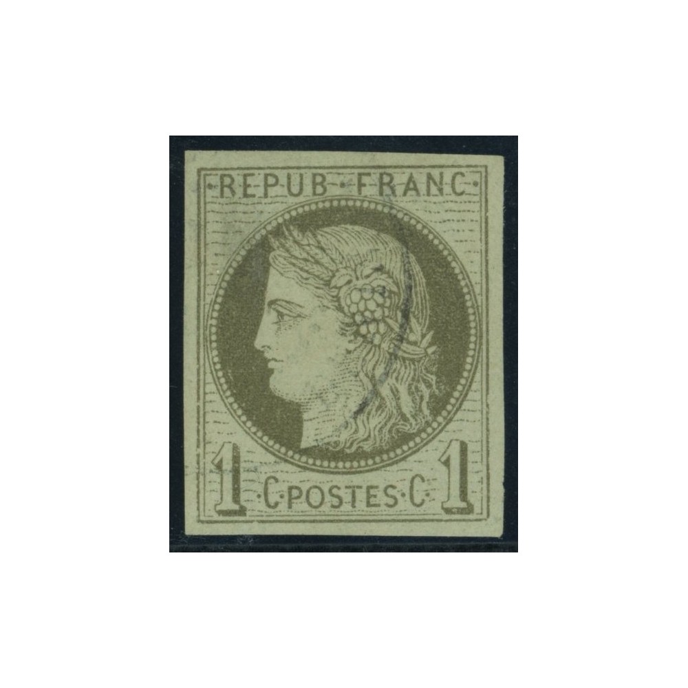 Céres YT 14 - 1 c. vert-olive - Oblitere cote 18 euro