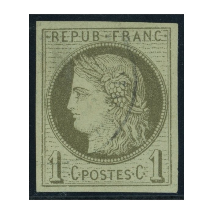 Céres YT 14 - 1 c. vert-olive - Oblitere cote 18 euro