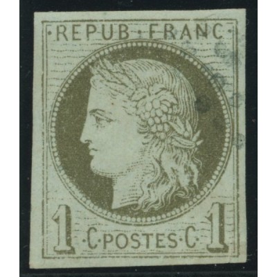 Céres YT 14 - 1 c. vert-olive - Oblitere cote 18 euro