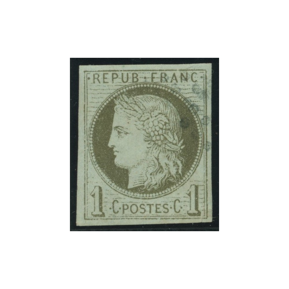 Céres YT 14 - 1 c. vert-olive - Oblitere cote 18 euro