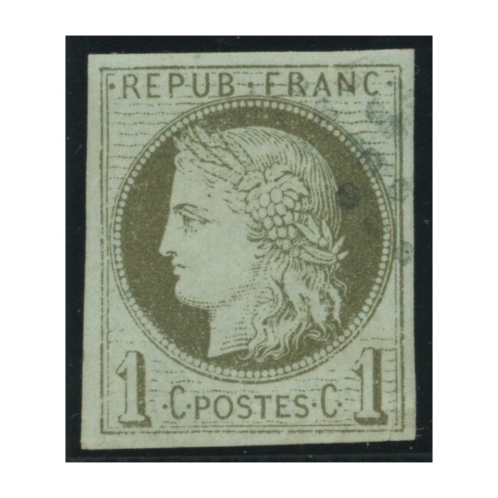 Céres YT 14 - 1 c. vert-olive - Oblitere cote 18 euro