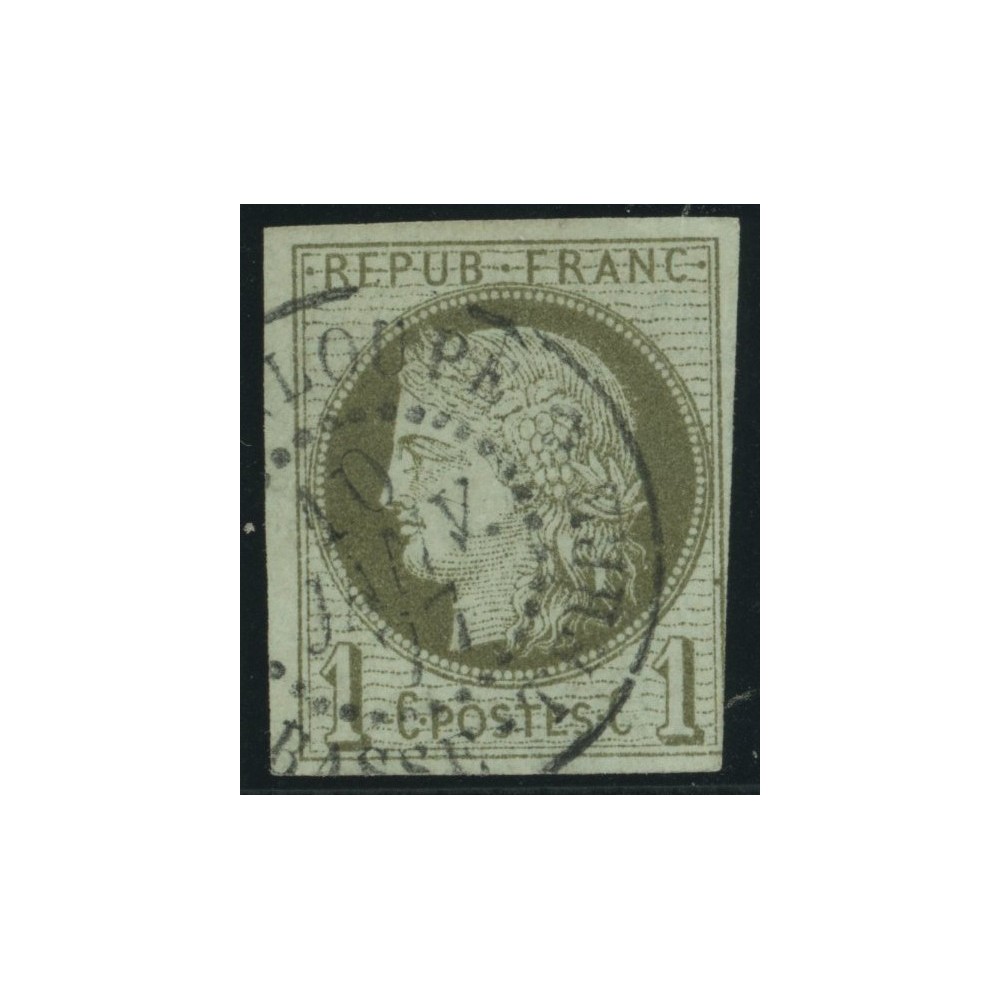 Céres YT 14 - 1 c. vert-olive - Oblitere cote 18 euro