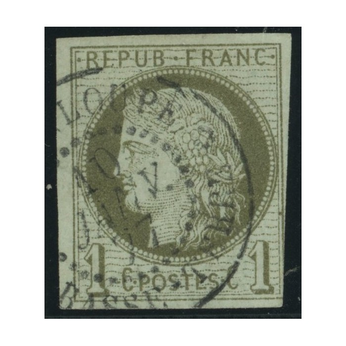 Céres YT 14 - 1 c. vert-olive - Oblitere cote 18 euro