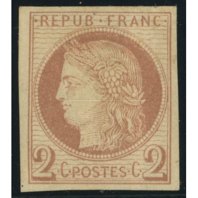 Céres YT 15 - 2 c. rouge-brun - Neuf x cote 650 euro