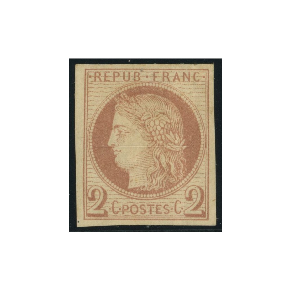 Céres YT 15 - 2 c. rouge-brun - Neuf x cote 650 euro