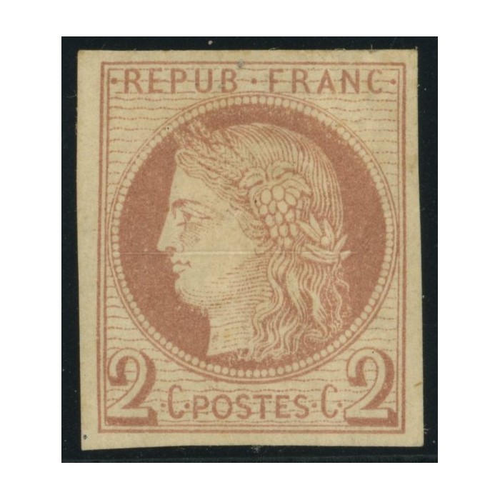 Céres YT 15 - 2 c. rouge-brun - Neuf x cote 650 euro