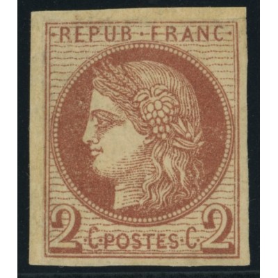 Céres YT 15 - 2 c. rouge-brun - Neuf x cote 650 euro