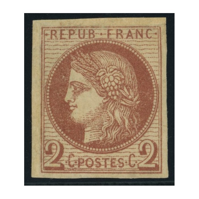 Céres YT 15 - 2 c. rouge-brun - Neuf x cote 650 euro