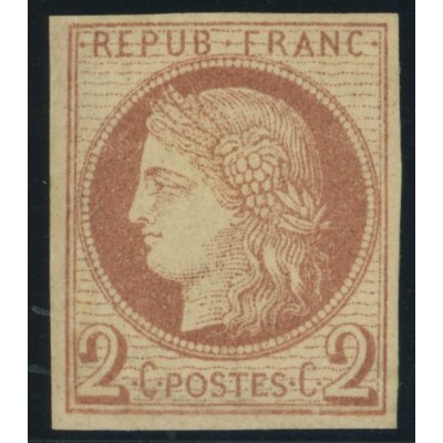 Céres YT 15 - 2 c. rouge-brun - Neuf x cote 650 euro