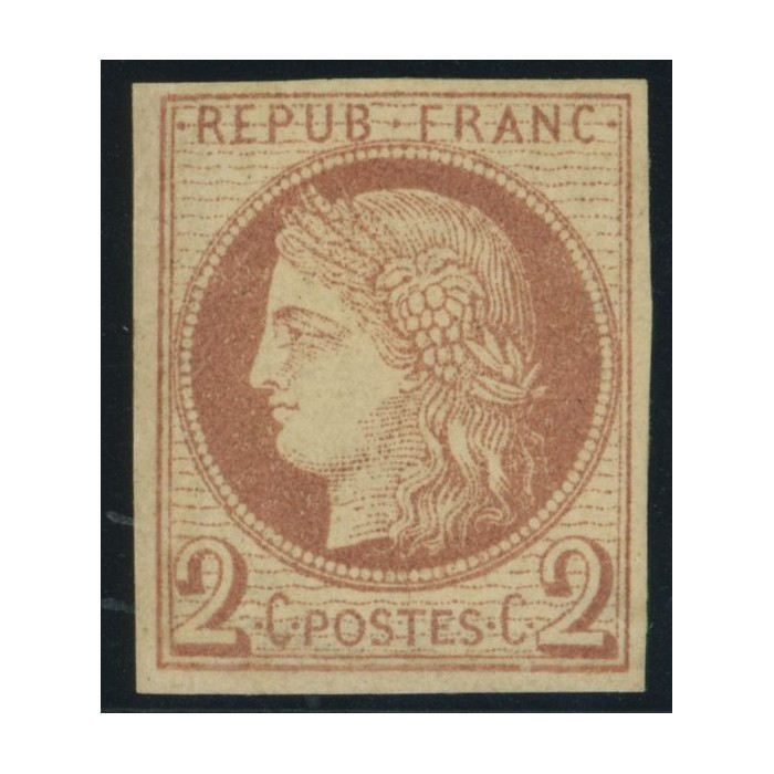Céres YT 15 - 2 c. rouge-brun - Neuf x cote 650 euro