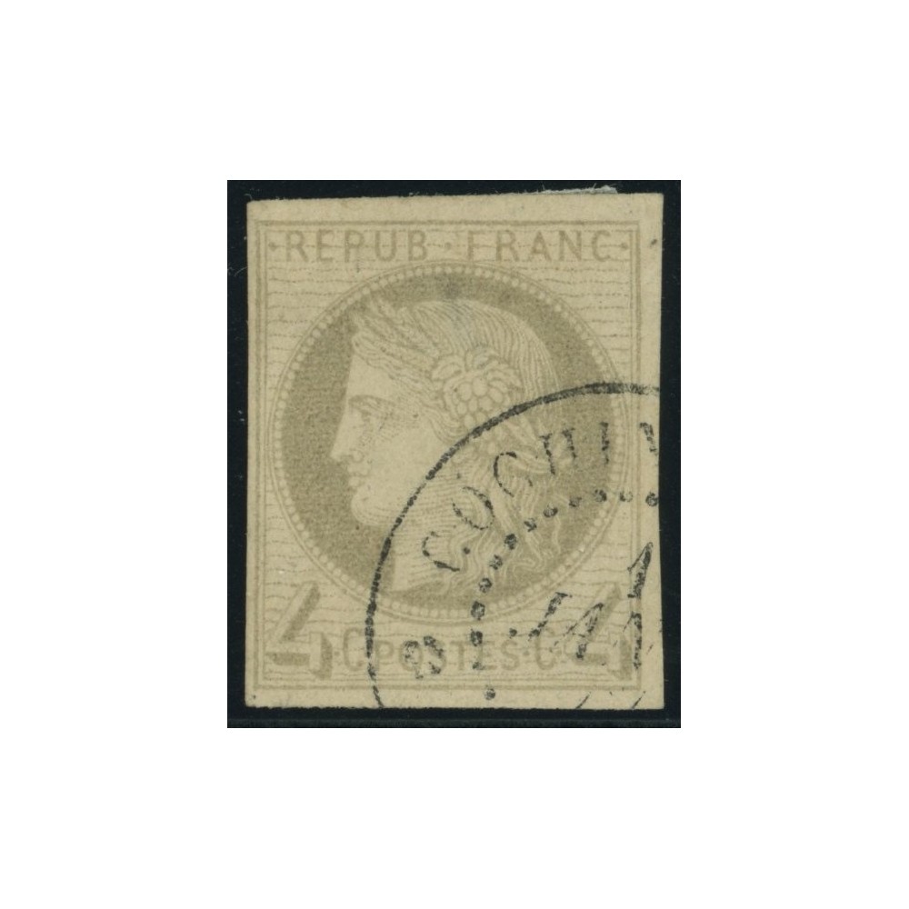 Céres YT 16 - 4 c. gris - Oblitere cote 750 euro