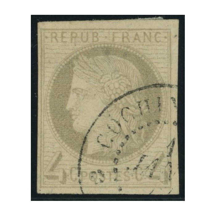 Céres YT 16 - 4 c. gris - Oblitere cote 750 euro