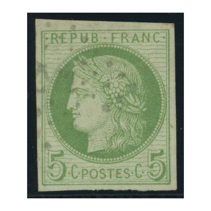 Céres YT 17 - 5 c. vert s. azuré - Oblitere cote 12 euro