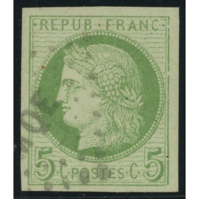 Céres YT 17 - 5 c. vert s. azuré - Oblitere cote 12 euro