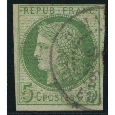 Céres YT 17 - 5 c. vert s. azuré - Oblitere cote 12 euro