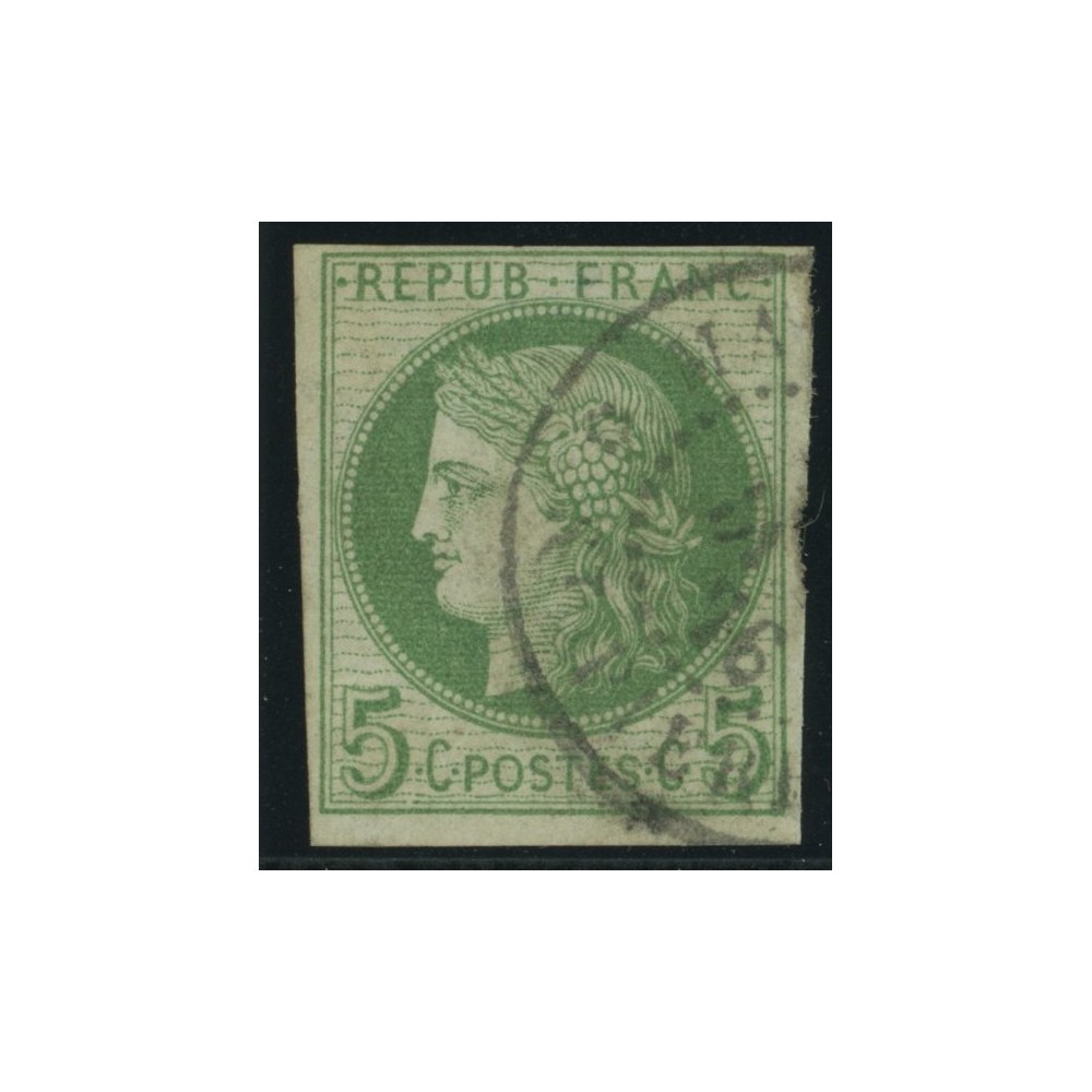 Céres YT 17 - 5 c. vert s. azuré - Oblitere cote 12 euro