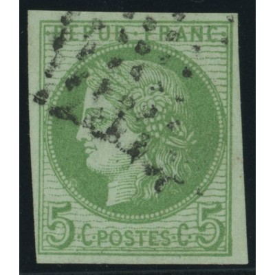 Céres YT 17 - 5 c. vert s. azuré - Oblitere cote 12 euro