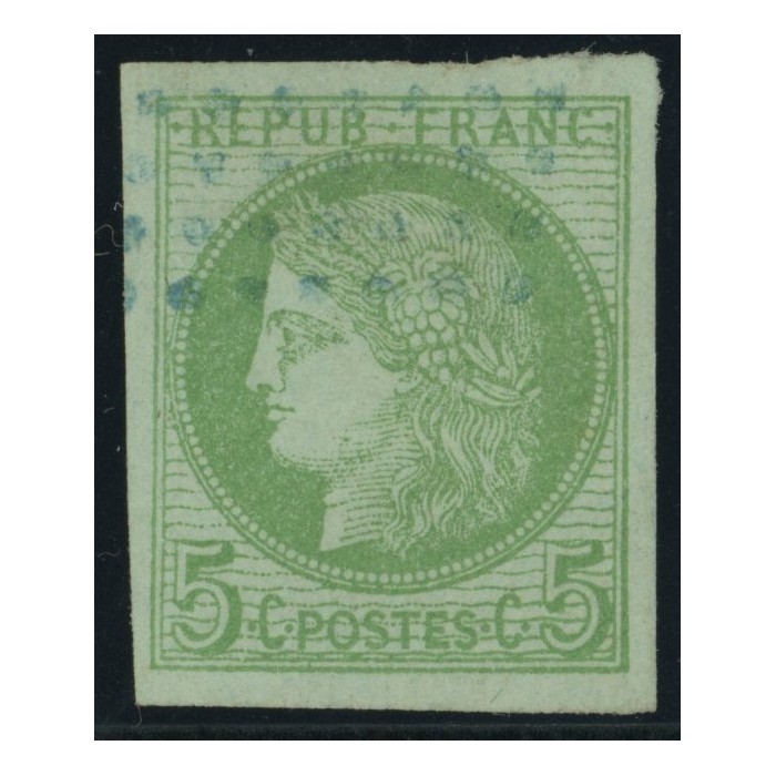 Céres YT 17 - 5 c. vert s. azuré - Oblitere cote 12 euro