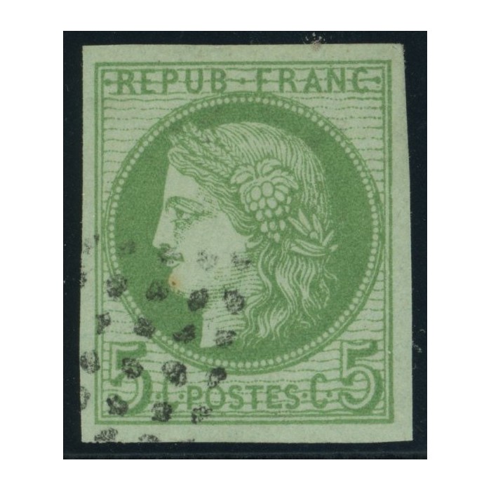 Céres YT 17 - 5 c. vert s. azuré - Oblitere cote 12 euro