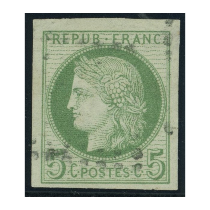 Céres YT 17 - 5 c. vert s. azuré - Oblitere cote 12 euro